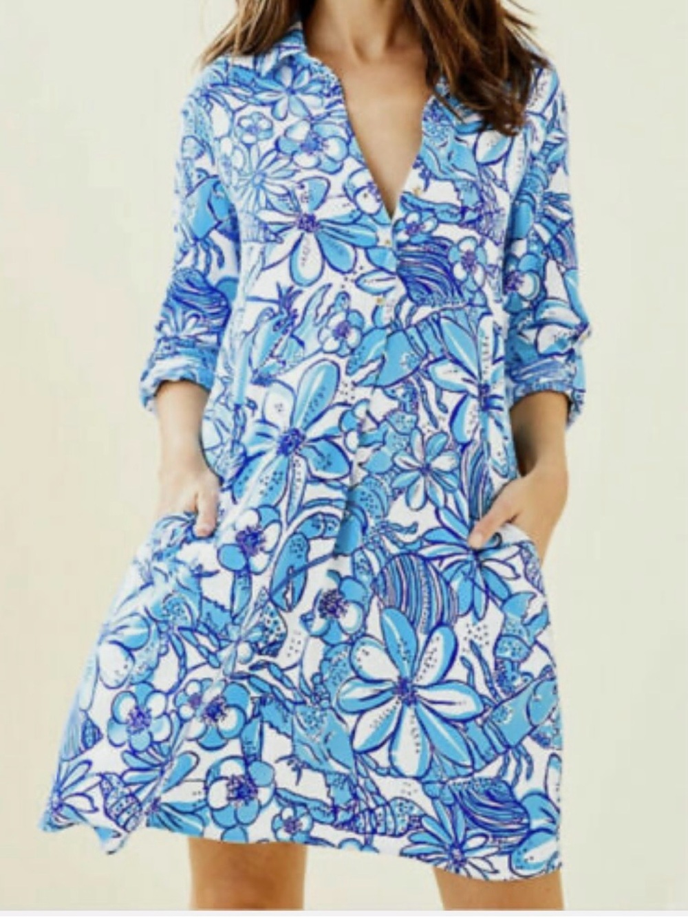 Lilly Pulitzer Tunic Dress - Coronado Crab Succulent Blue